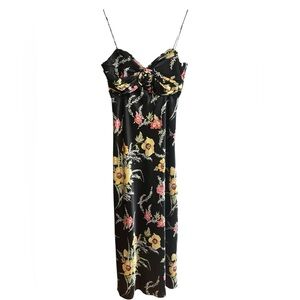 JS Boutique Black Floral Maxi Sundress Size 10